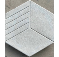 Gạch bê tông tự chèn lục giác mặt bóng màu trắng