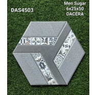 Gạch lục giác men sugar lát nền DACERA mã gạch DAS4503 gạch loại 1 kích thước 6x25x50