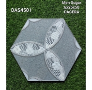 Gạch lục giác men sugar lát nền DACERA mã gạch DAS4501 gạch loại 1 kích thước 6x25x50