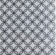 Gạch bông hoa văn đơn sắc tông màu trắng đen ốp tường trang trí Trung Quốc mã gạch GB-LZ04 loại 1 kích thước 20x20