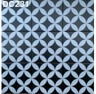 Gạch bông hoa văn tông màu trắng đen ốp tường trang trí Trung Quốc mã gạch GB-DC231 loại 1 kích thước 20x20