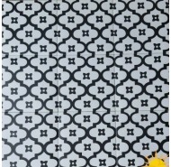 Gạch bông hoa văn đơn sắc tông màu trắng đen ốp tường trang trí Trung Quốc mã gạch GB-LZ01 loại 1 kích thước 20x20