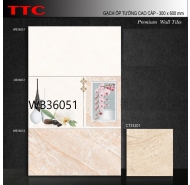 Gạch Ceramic men bóng ốp tường TTC mã gạch Bộ WB36051-52 gạch loại 1 kích thước 30x60