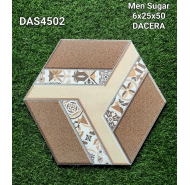 Gạch lục giác men sugar lát nền DACERA mã gạch DAS4502 gạch loại 1 kích thước 6x25x50
