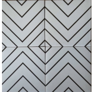 Gạch bông đơn sắc tông màu trắng đen ốp tường trang trí Trung Quốc mã gạch GB-20116 loại 1 kích thước 20x20