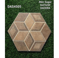 Gạch lục giác men sugar lát nền DACERA mã gạch DAS4505 gạch loại 1 kích thước 6x25x50
