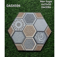 Gạch lục giác men sugar lát nền DACERA mã gạch DAS4506 gạch loại 1 kích thước 6x25x50